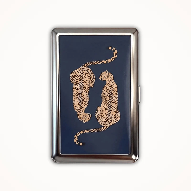 Étui à cartes métallique Leopard Lovers