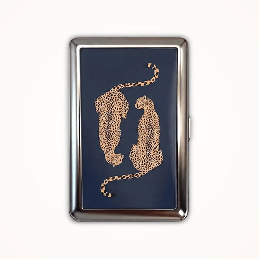 Étui à cartes métallique Leopard Lovers